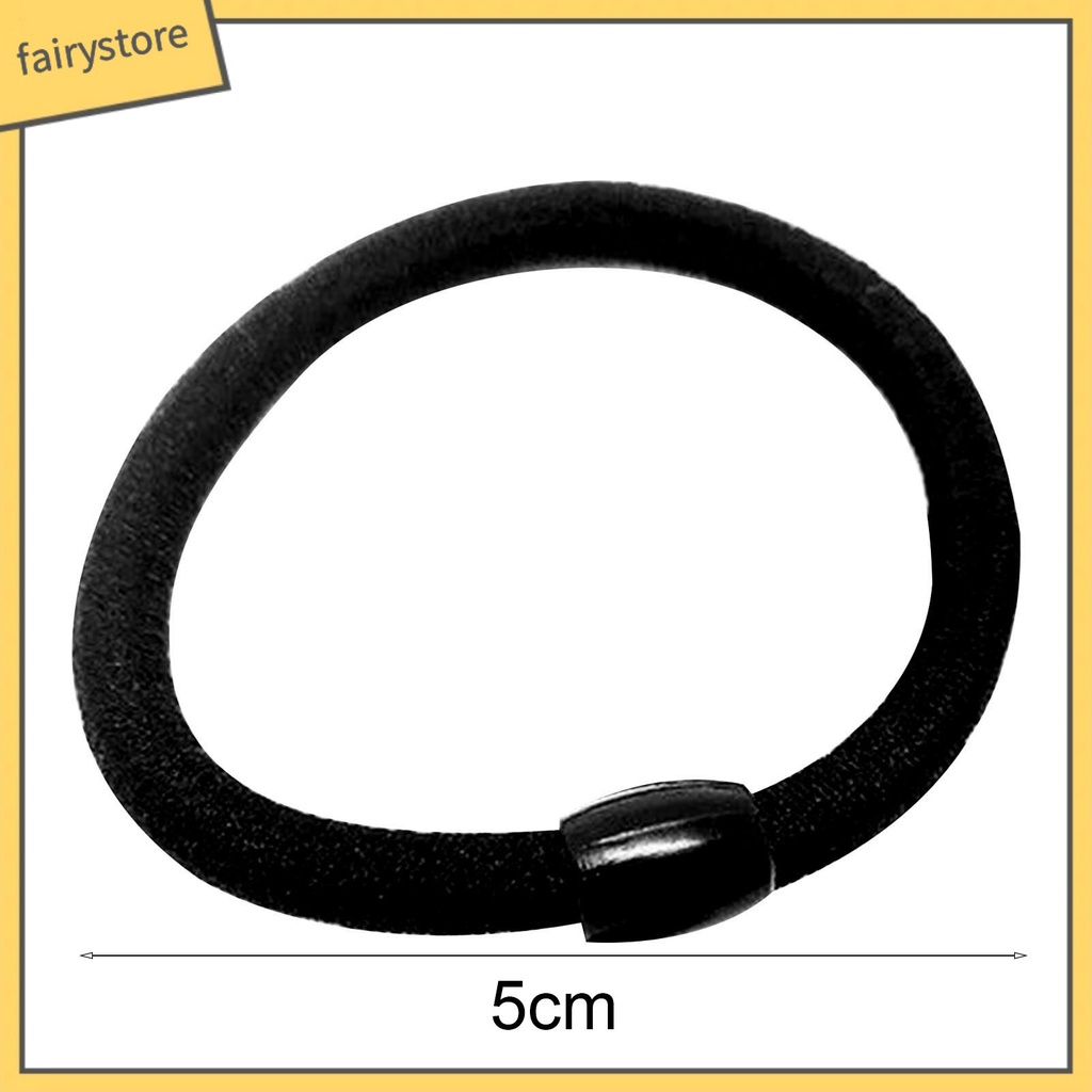 Dây Cột Tóc Màu Đen Dày Dặn Co Giãn Tốt Chống Mòn Độ Bền Cao Tiện Dụng Cho Nữ