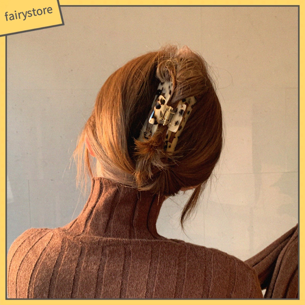 Kẹp Tóc Càng Cua Chống Trượt Hình Vuông Phong Cách Retro Cho Nữ