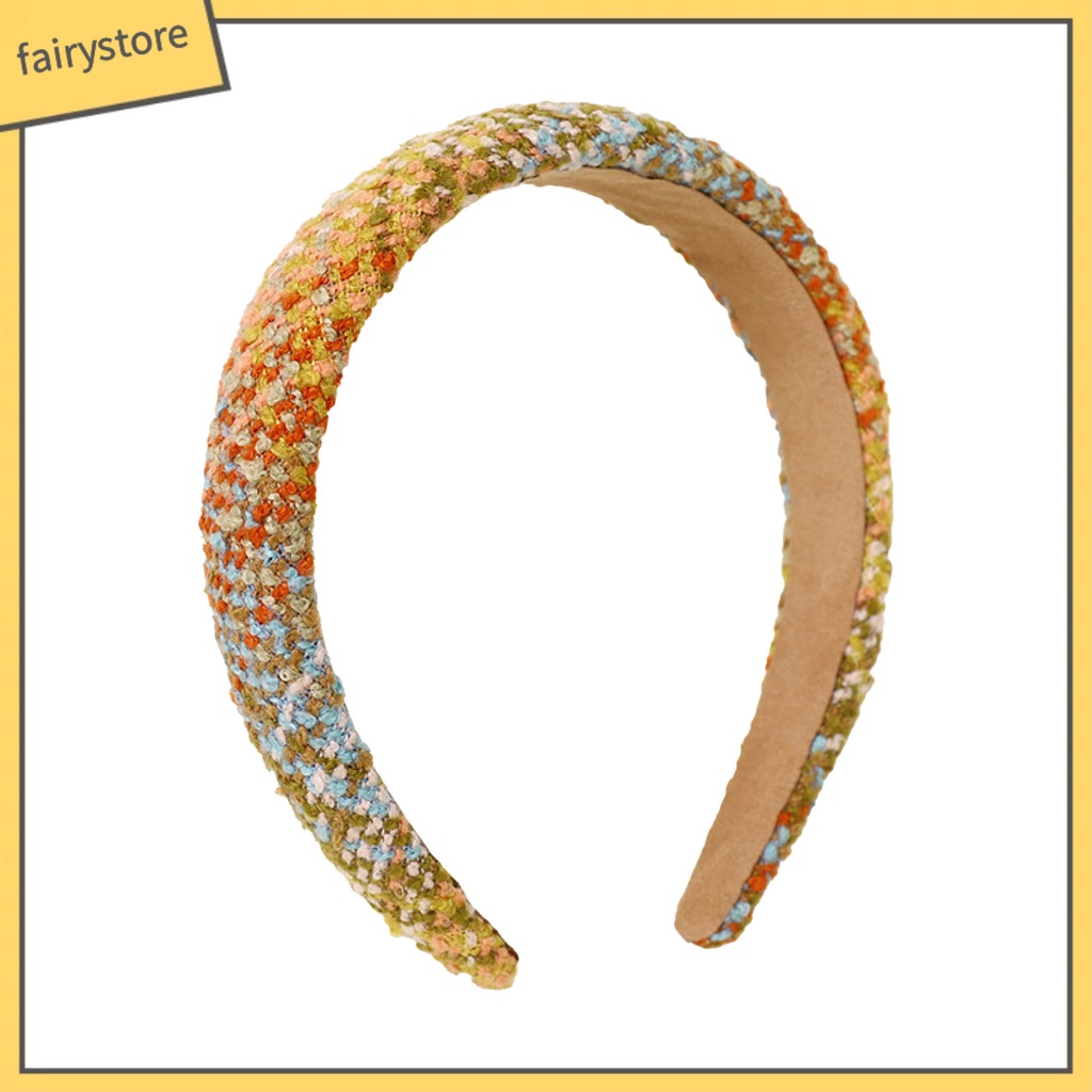 Băng Đô Cài Tóc Họa Tiết Caro Phong Cách Hàn Quốc Ngọt Ngào Cho Nữ