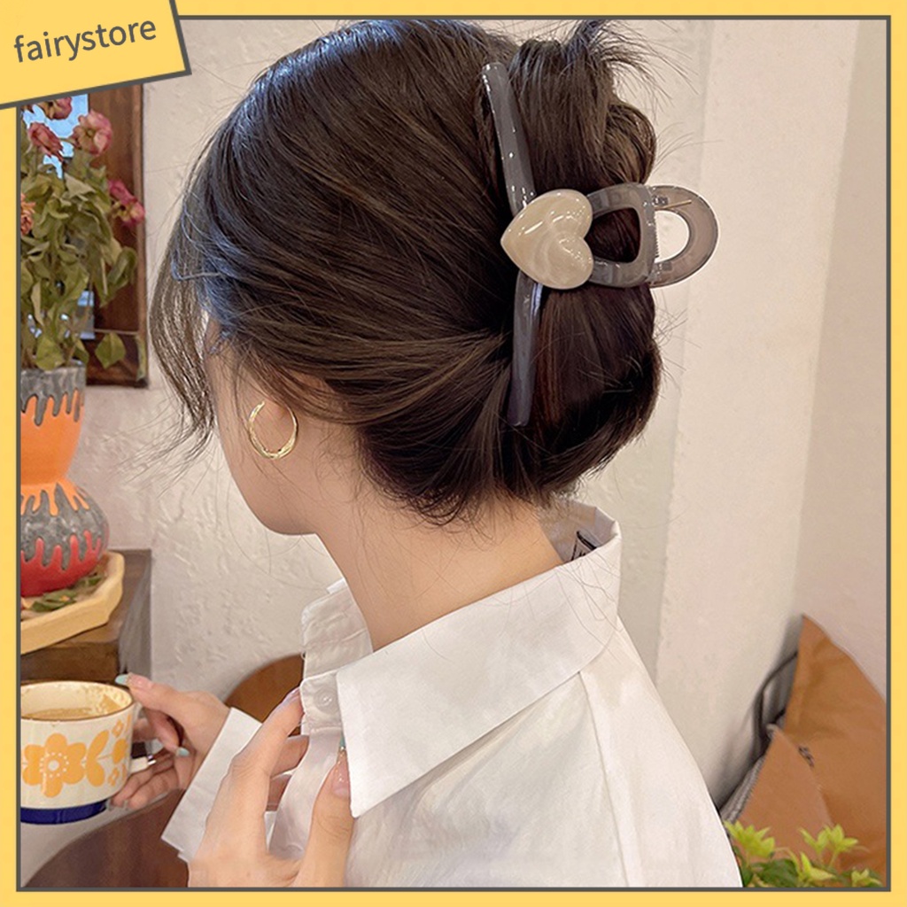 Kẹp Tóc Càng Cua Hình Trái Tim Màu Sắc Ngọt Ngào Cho Nữ