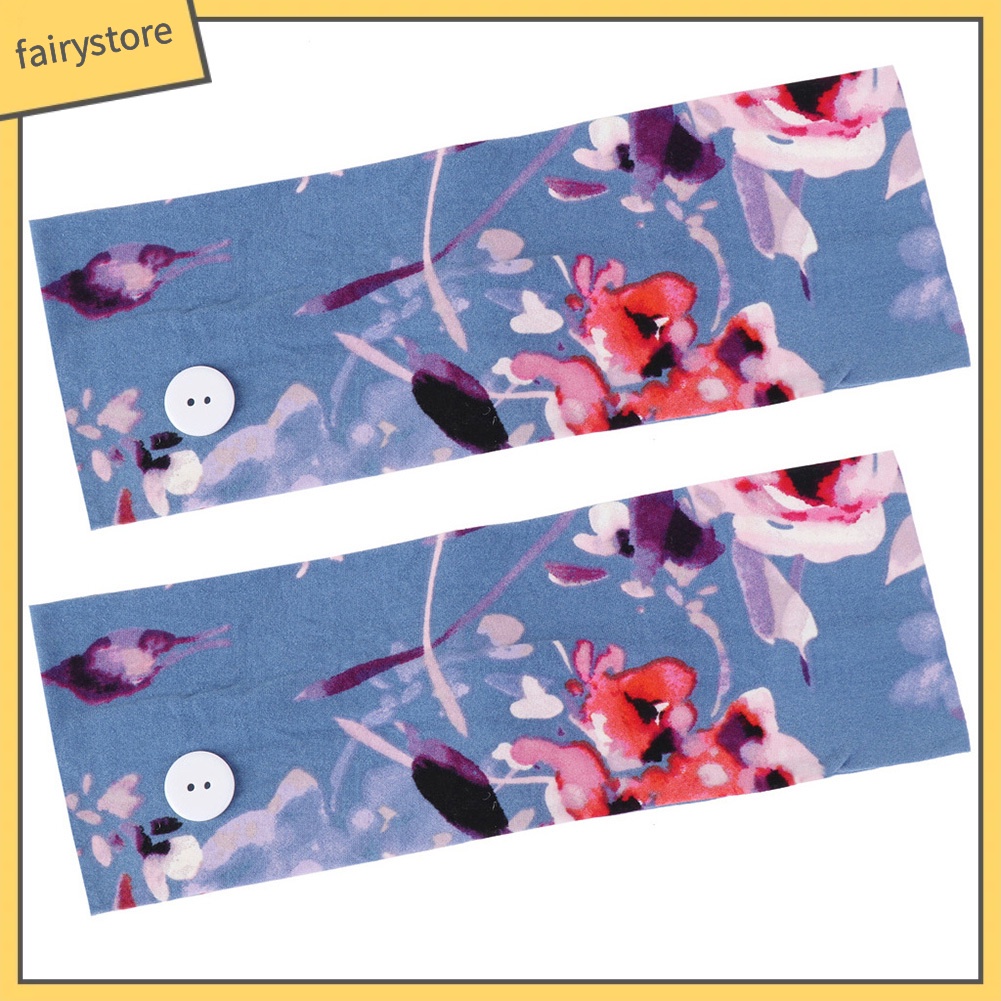 Set 2 Băng Đô Cài Tóc Hình Bông Hoa Bảo Vệ Tai Khi Tập Yoga / Y Tá