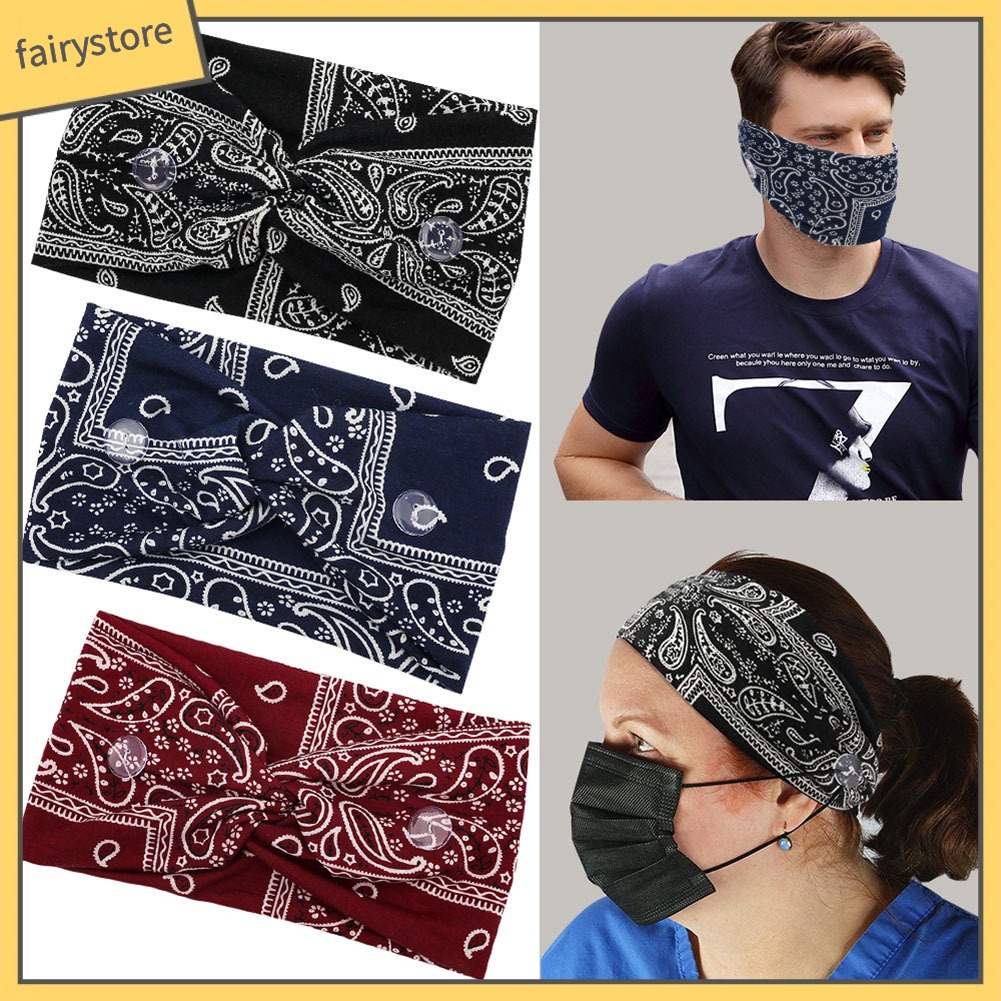 Băng Đô Cài Tóc Unisex Bản Rộng Co Giãn Có Nút Hỗ Trợ Luyện Tập Yoga / Thể Hình