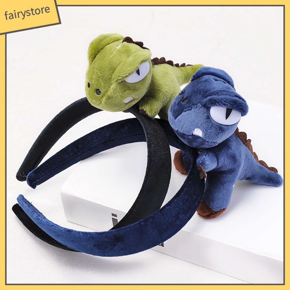 Băng Đô Cài Tóc Vải Nhung Mềm Hình Khủng Long 3D Dễ Thương Cho Nữ