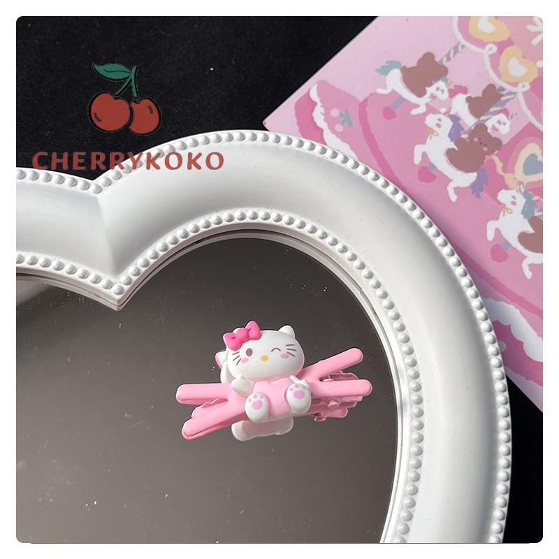 🍒🍒CHERRYKOKO Sanrio Kẹp Tóc Mái Ngang Hình Chữ X Cinnamoroll Dog Kuromi Hoạt Hình Dễ Thương Cho Nữ Sinh