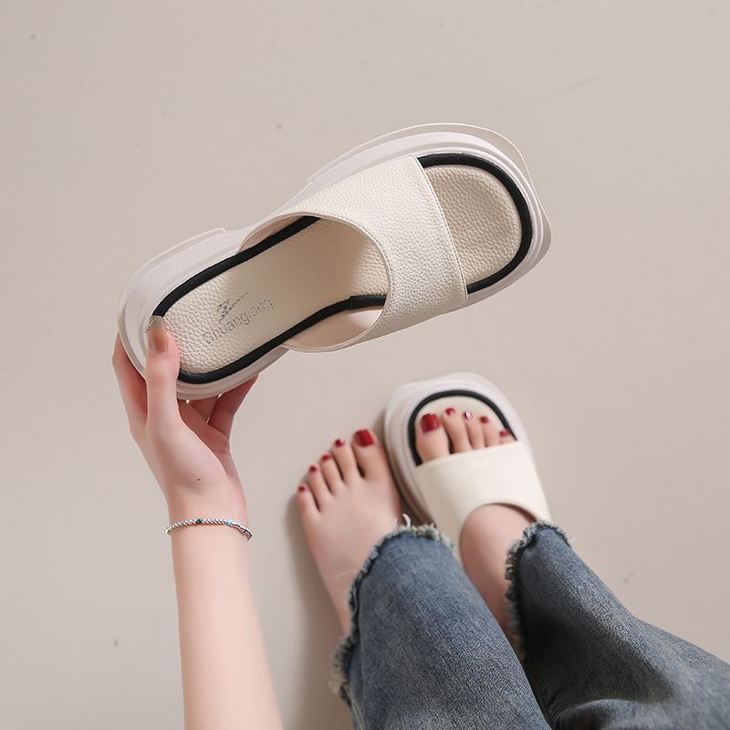 Dép Sandal Đế Dày Thời Trang Đi Biển Mùa Hè Cho Nữ