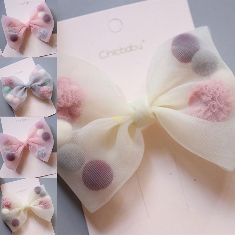 Kẹp Tóc Công Chúa Đính Bóng Lông Nhiều Màu Sắc Ngọt Ngào Cho Bé Gái