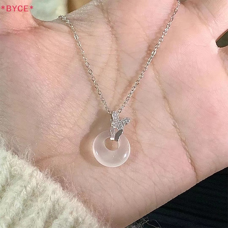 Vòng cổ Mặt Hình Bướm Đính Đá Ngọc Bích Thời Trang Cho Nữ Mới