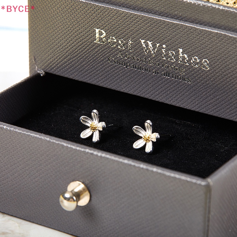 1 Đôi Bông Tai Mạ Bạc Hình Hoa Phong Cách Hàn Quốc Dành Cho Nữ Mới