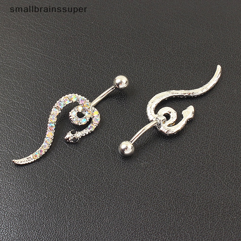 Khuyên Rốn Hình Rắn Bằng Thép Không Gỉ Đính Đá Pha Lê Quyến Rũ SBS