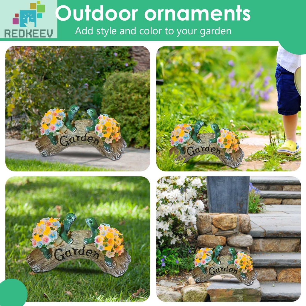 Mô Hình Tượng Rùa / Ếch / Chim Bằng Nhựa Resin Năng Lượng Mặt Trời Trang Trí Sân Vườn