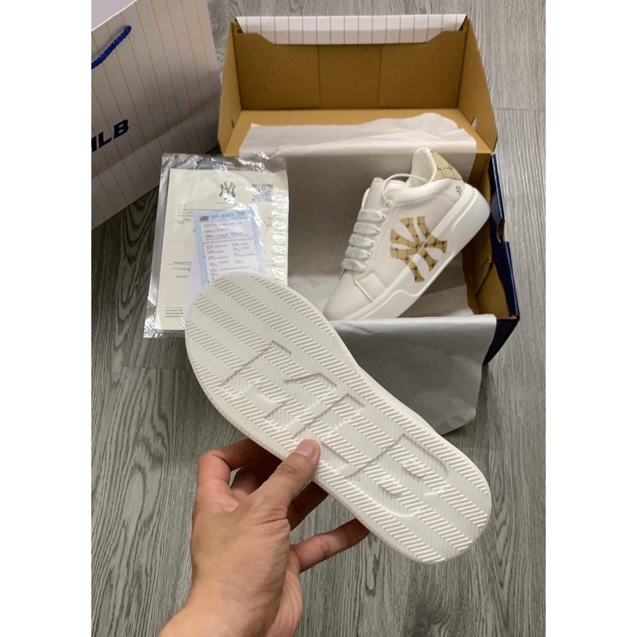 Giày MLB MC Queen   in chữ NY họa tiết mới nhất 2022 D280, Giày MLB MCQ NY bản cao cấp tôn dáng full box bill