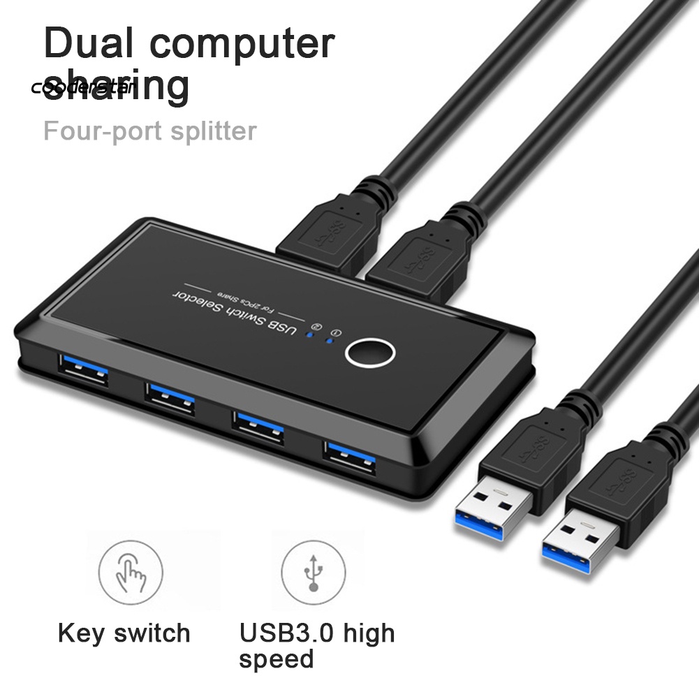 Bộ Hub Chia 2 Cổng USB 3.0 4 Thiết Bị Cho Máy In Bàn Phím Chuột Máy Tính