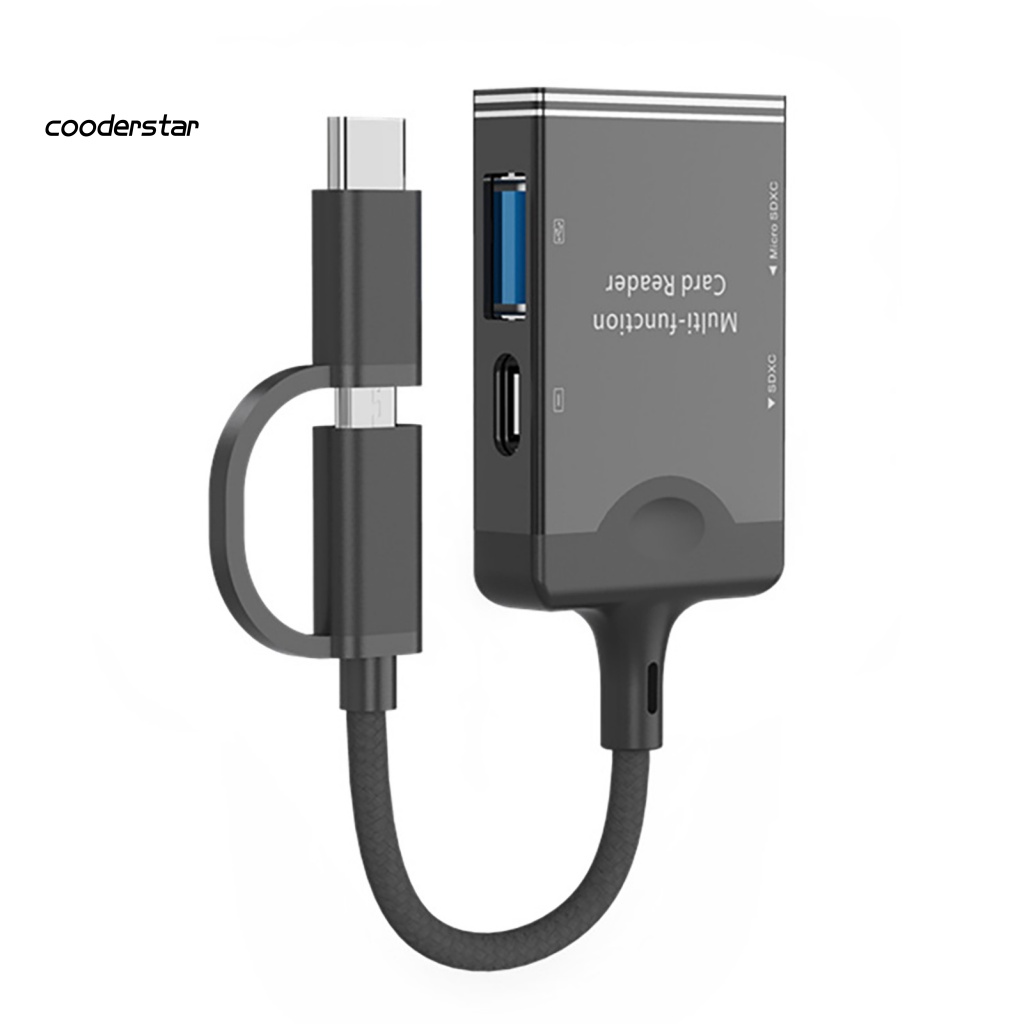 Đầu Đọc Thẻ Nhớ OTG Type-C Micro USB TF / SD Cho Notebook