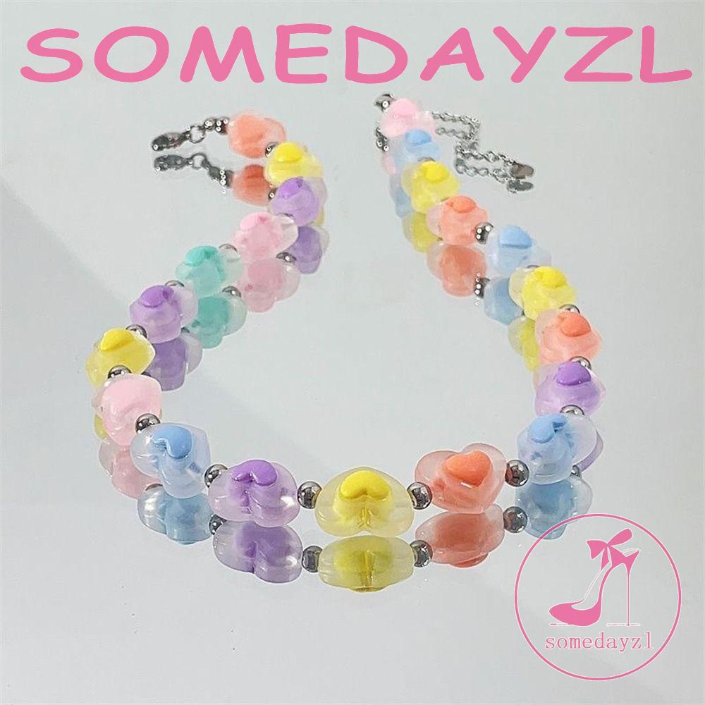 Vòng Cổ Choker Bằng Nhựa Resin Màu Sắc Ngọt Ngào Thời Trang Mùa Hè Cho Nữ