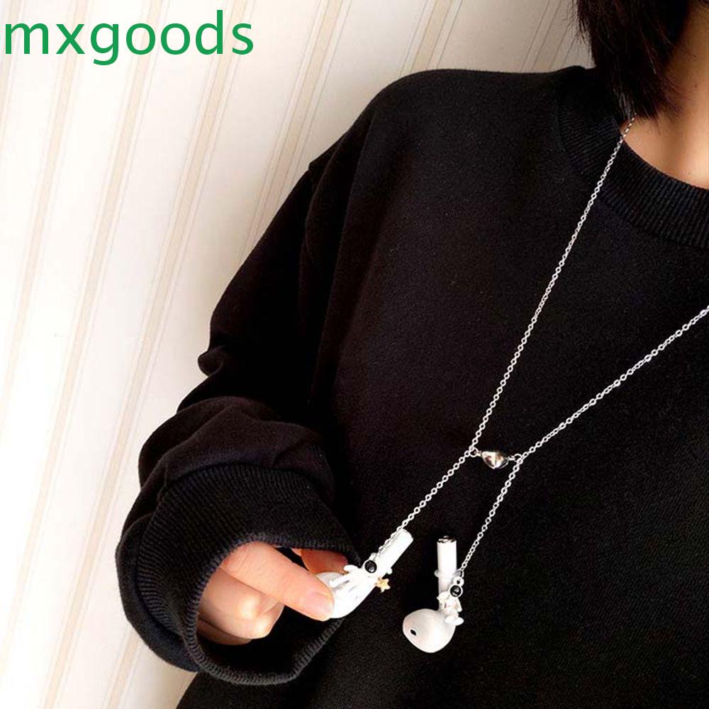 Tai Nghe Vòng Cổ Kết Nối Bluetooth Bằng Thép Không Gỉ Chống Thất Lạc Hình Trái Tim