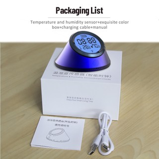 Tuya Zigbee Smart Temperature And Humidity Sensor Clock With Screen Backlight Display Home Meter KINOTSTAR KINOTSTAR .