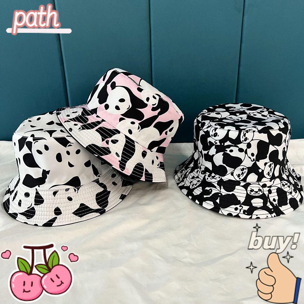 Mũ Bucket Chống Nắng Hai Mặt In Hình Gấu Trúc Thời Trang Unisex