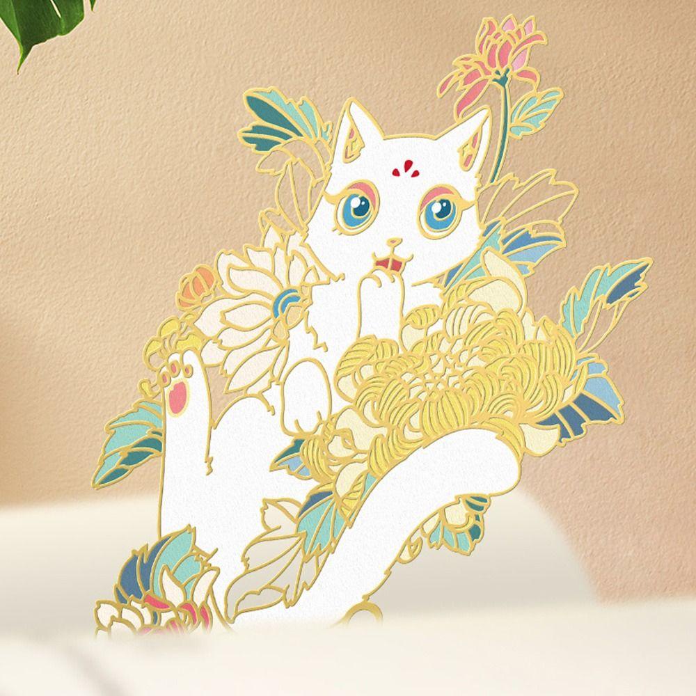 Jane Thẻ Đánh Dấu Trang Sách Bằng Kim Loại Khắc Rỗng Phối Tua Rua Hình Hoa Và Mèo Twelve