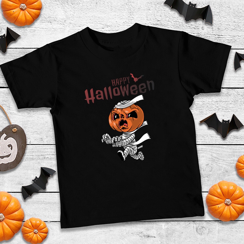 Happy Halloween In Hình Trẻ Em Áo Dễ Thương Áo Hoạt Hình Trẻ Em Ma Áo Thun Thường Ngày Halloween Đảng Tay Ngắn Top Halloween