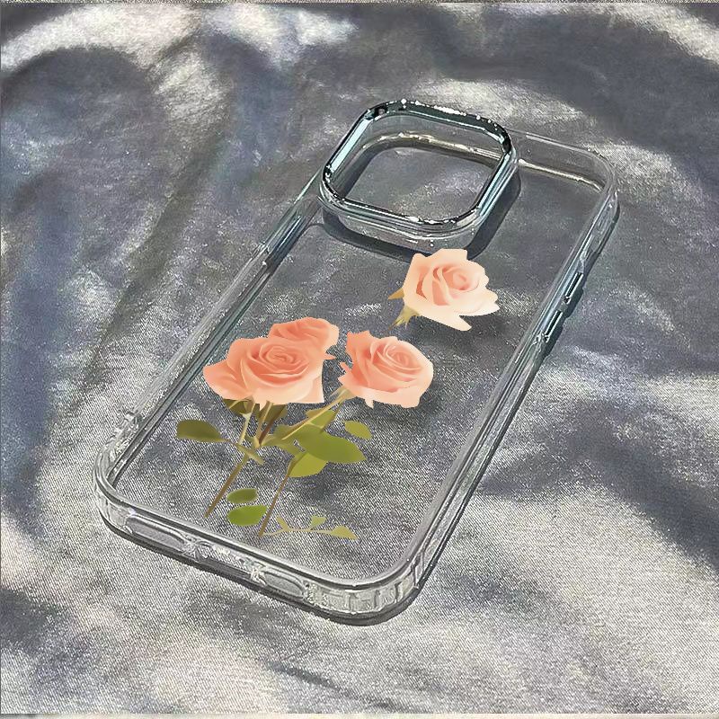 ✅Ốp Điện Thoại Mềm Chống Sốc Họa Tiết Hoa Hồng Đơn Giản Cho Iphone 14pro / 813iPhone12 plus 711