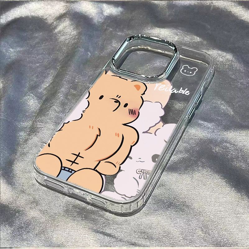 ✅Ốp Điện Thoại Mềm Chống Sốc In Hình Gấu Thỏ 13 Kiểu Đơn Giản Cho iPhone 11714 Pro 12Xs 8