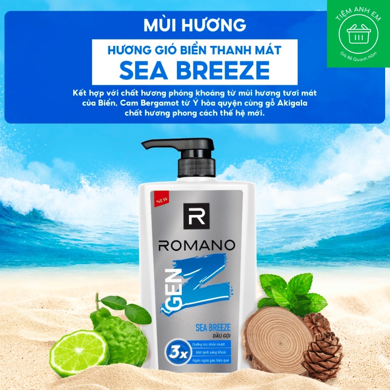 Dầu Gội Romano GEN Z FOREST CEDAR & SEA BREEZE Chai 610G