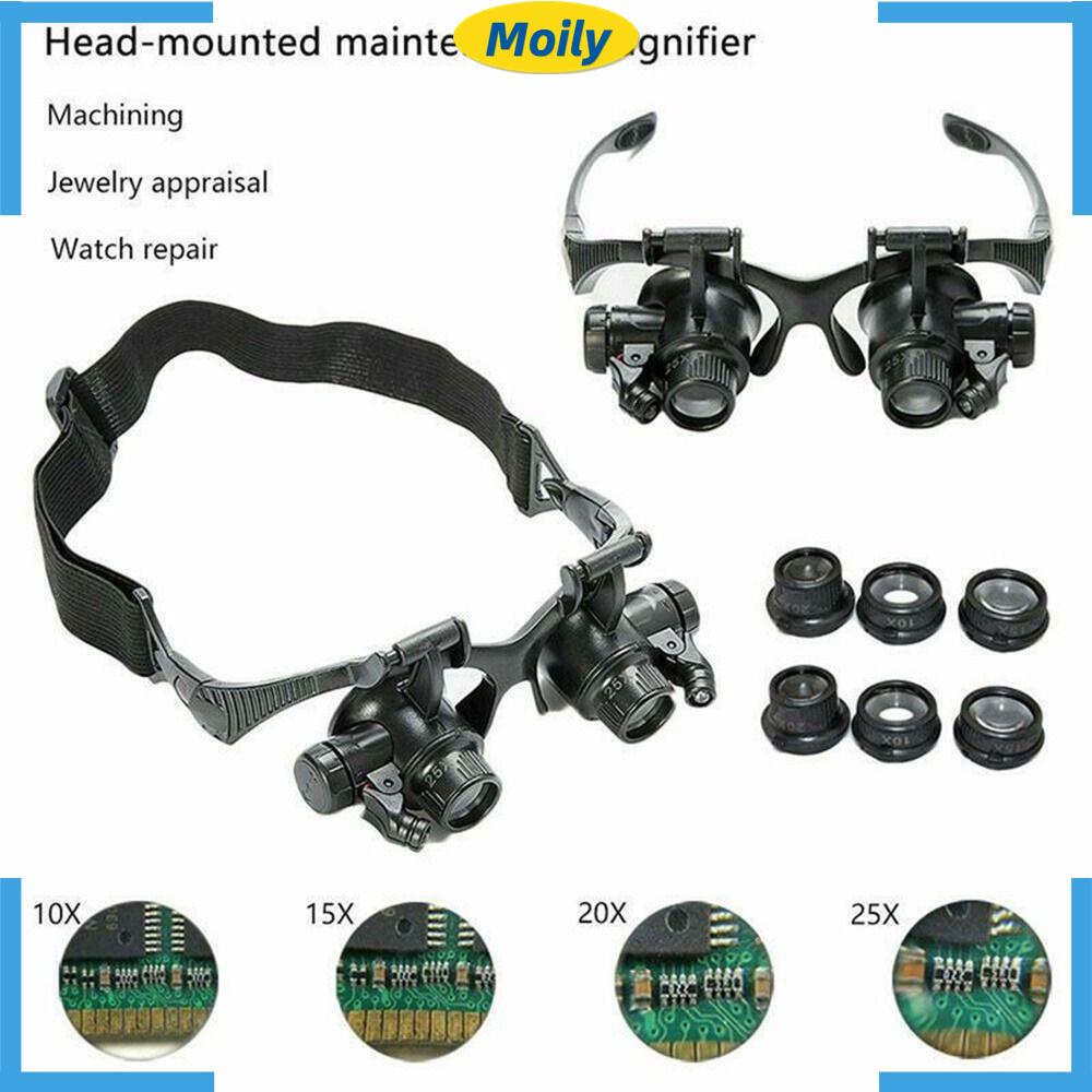 Kính Lúp Đeo Đầu Có Đèn LED Chất Liệu Acrylic