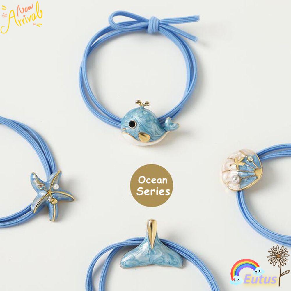 Dây Cột Tóc Cao Su In Hình Cá Voi / Sao Biển Dễ Thương