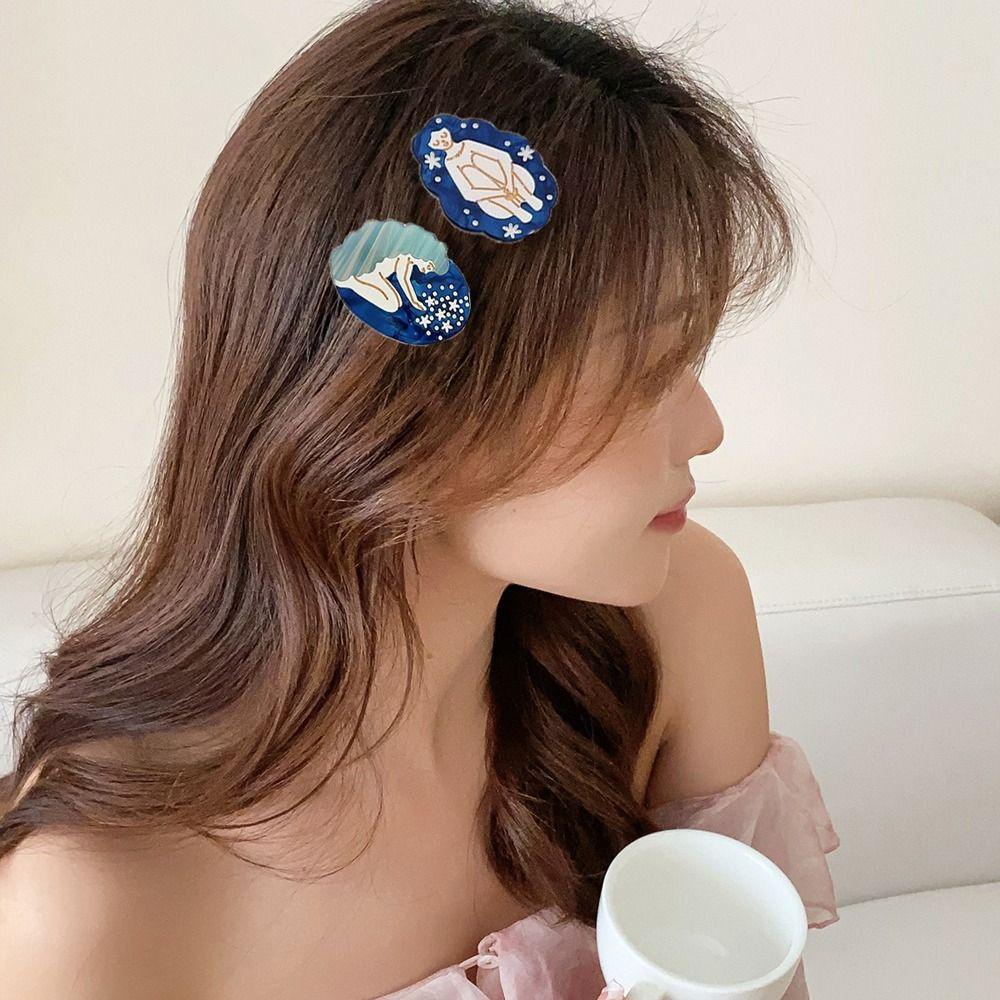 Kẹp Tóc Hình Móng Vuốt Đính Hoa / Rắn / Ngôi Sao Dễ Thương Sáng Tạo|Kẹp Vịt Mỏ Vịt Cho Nữ