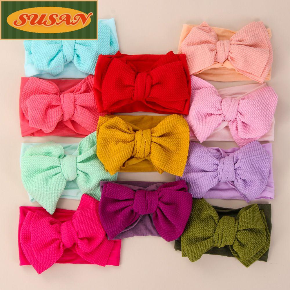 Băng Đô Cài Tóc Màu Trơn Mềm Mại Co Giãn Tốt Dành Cho Bé