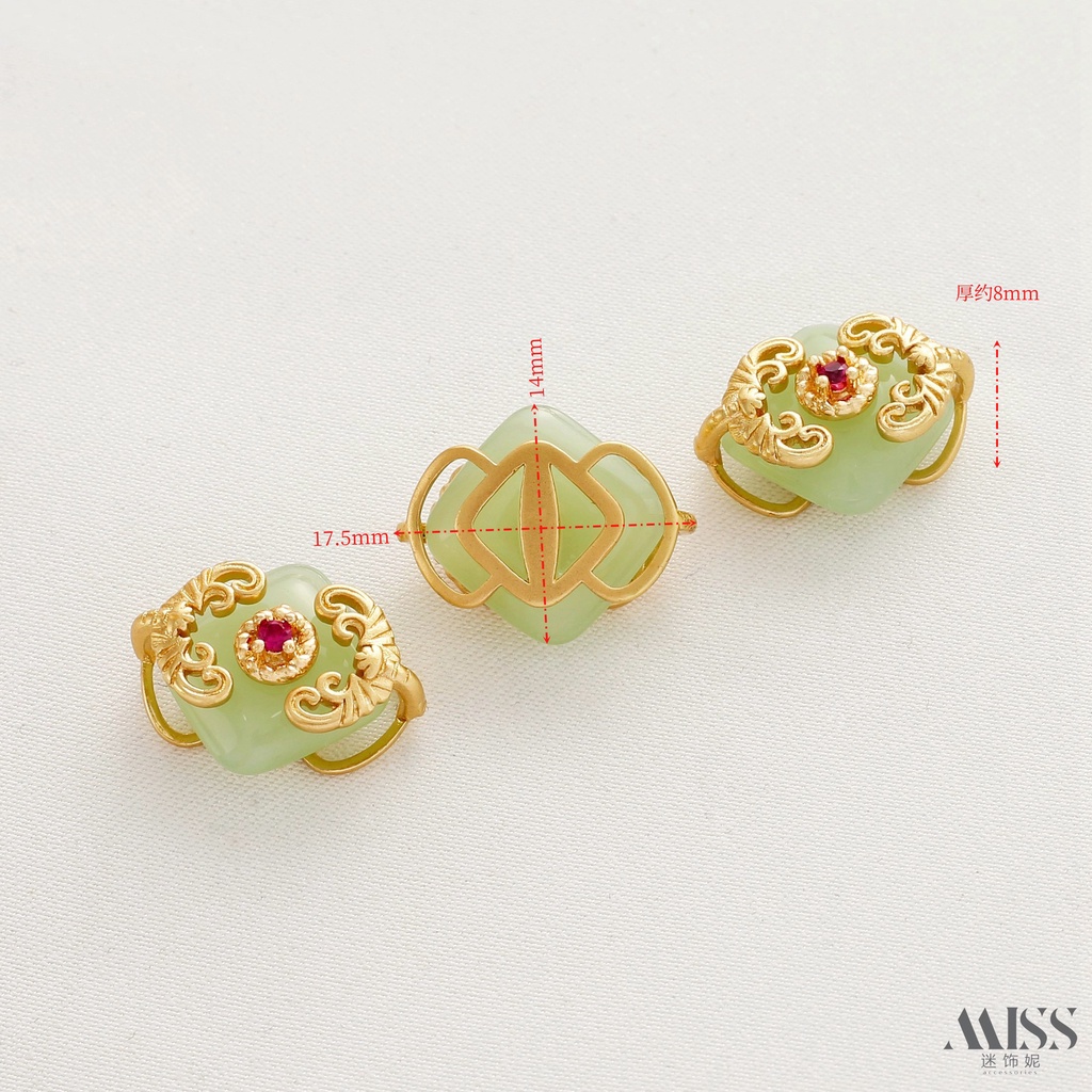 Mặt Dây Chuyền Màu Vàng Hồng 18K Đính Đá Zircon Hai Đầu Nối diy