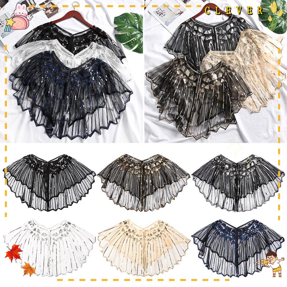 Áo Choàng Che Phủ Đính Kim Sa Lấp Lánh Thanh Lịch Dành Cho Nữ Đi Tiệc