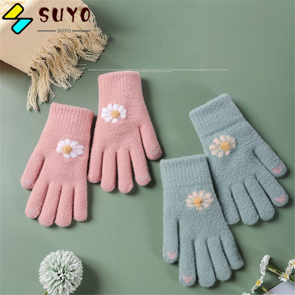 Đôi Găng Tay Đan Len Ấm Áp Xinh Xắn Cho Nữ