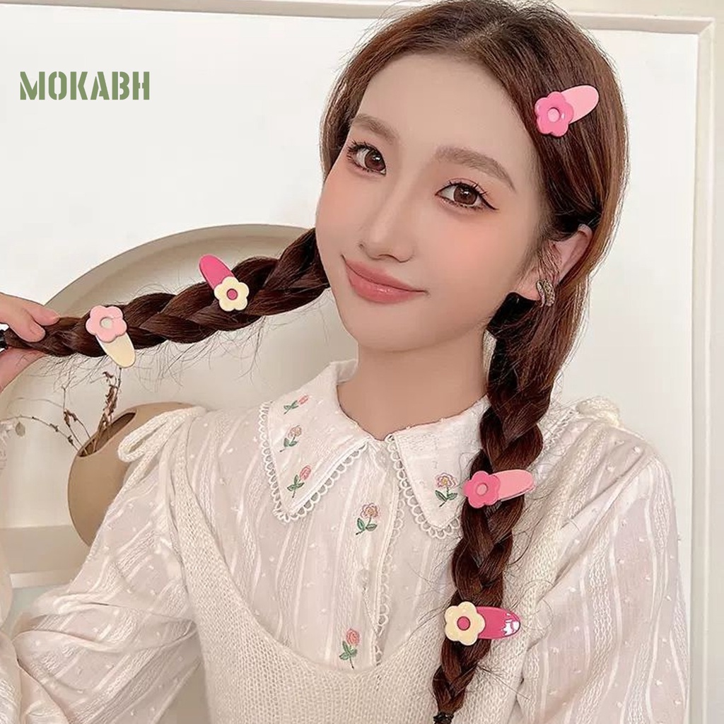 1 Cặp Kẹp Tóc Họa Tiết Hoa Hoạt Hình Màu Sắc Ngọt Ngào Chống Trượt Trọng Lượng Nhẹ