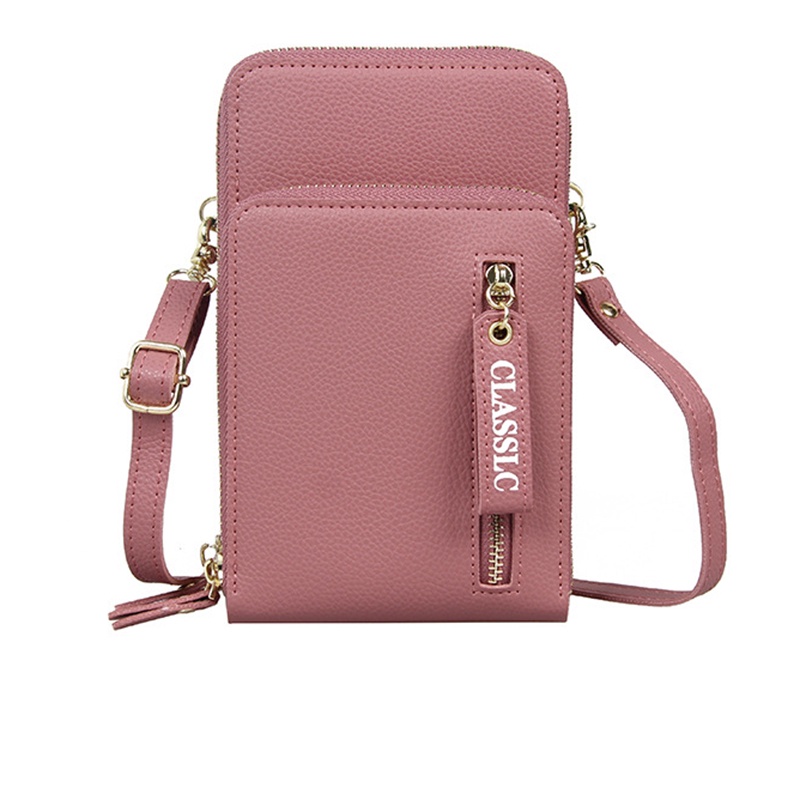 Túi Đeo Vai Đa Năng Màu Trơn Có Khóa Kéo Thời Trang Phong Cách Hàn Quốc Cho Nữ