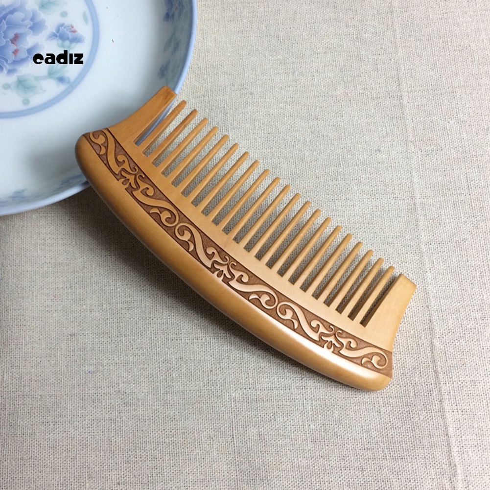 Lược Chải Tóc Hai Mặt Bằng Gỗ Đào Tự Nhiên Chống Tĩnh Điện