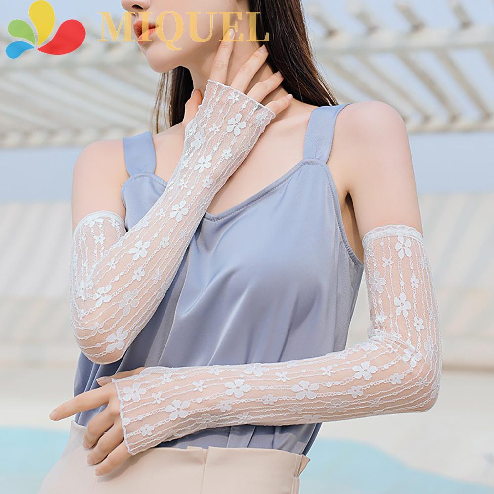 Găng Tay Chạy Bộ / Lái Xe Làm Mát Họa Tiết Hoa Thanh Lịch Thời Trang Cho Nữ