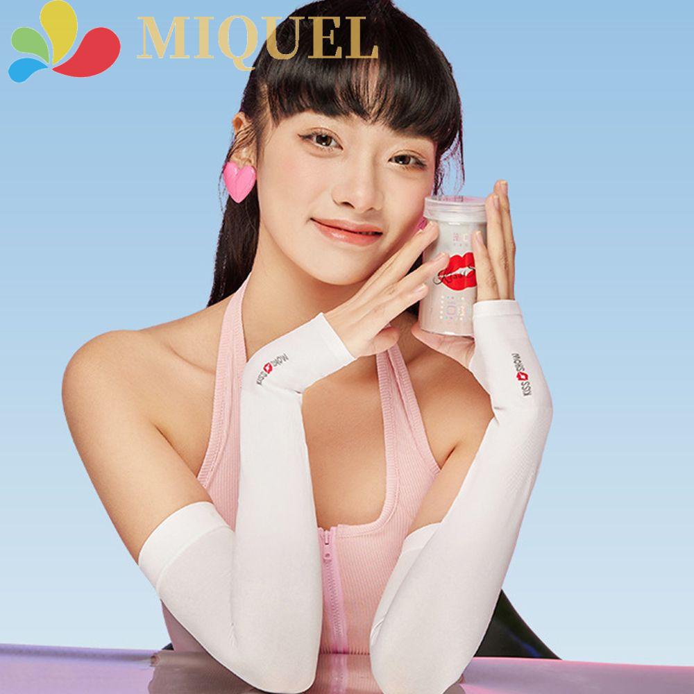 Găng Tay Chống Nắng Bằng Lụa Lạnh Mềm Màu Trơn Cho Nữ