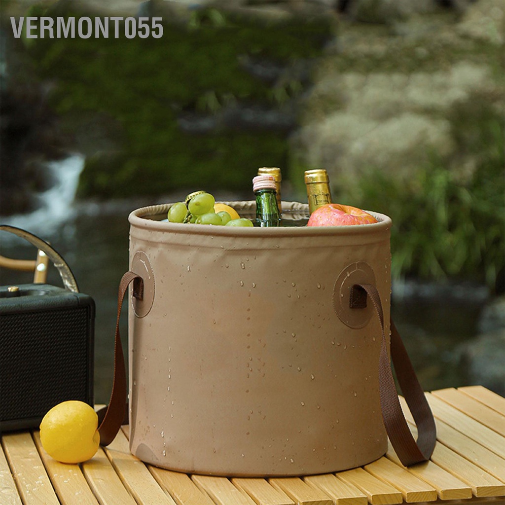 Vermont055 Xô Gấp Ngoài Trời Chống Rò Rỉ Không Mùi Di Động Cắm Trại Nước Cho Dã Ngoại Món Ăn Rửa Chân Ngâm