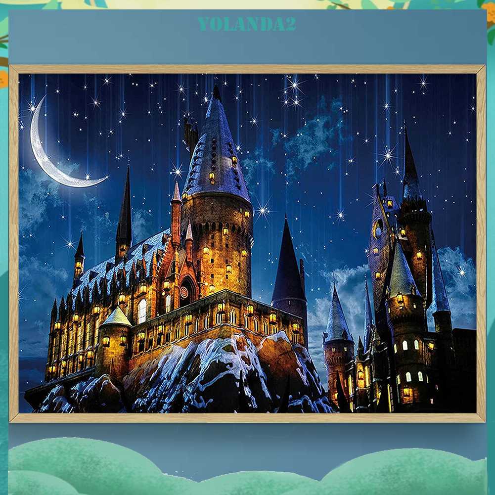 Tranh Đính Đá Kim Cương Toàn Bộ 5D DIY Hình Lâu Đài