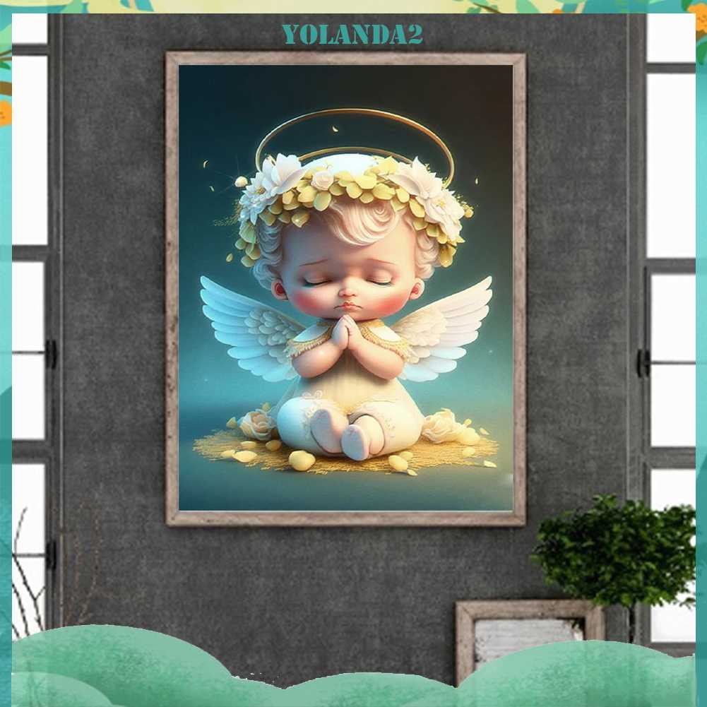 Tranh Đính Đá Kim Cương Toàn Bộ 5D DIY Hình Thiên Thần