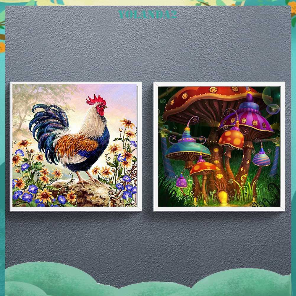 Tranh Đính Đá Kim Cương Toàn Bộ 5D DIY Hình Vẽ Hoa Trang Trí Nhà Cửa