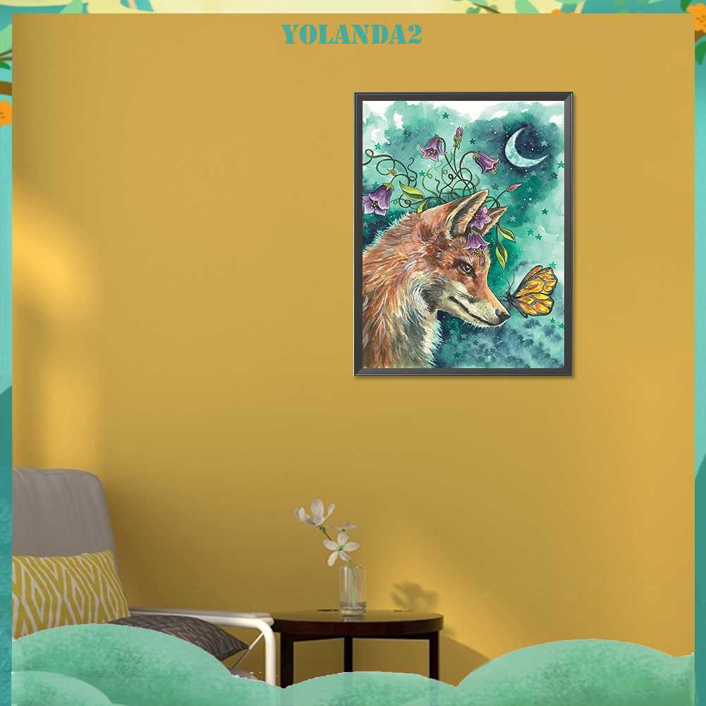 Bộ Tranh Đính Đá 5D Họa Tiết Chú Cáo Độc Đáo DIY Dùng Trang Trí Nhà Cửa