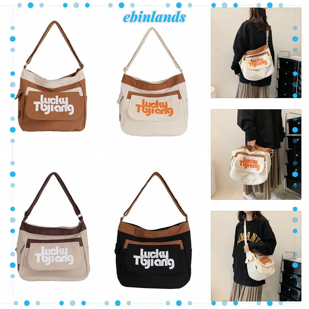 Túi Vải Canvas Đeo Chéo Cỡ Lớn In Họa Tiết Thời Trang Cho Nữ