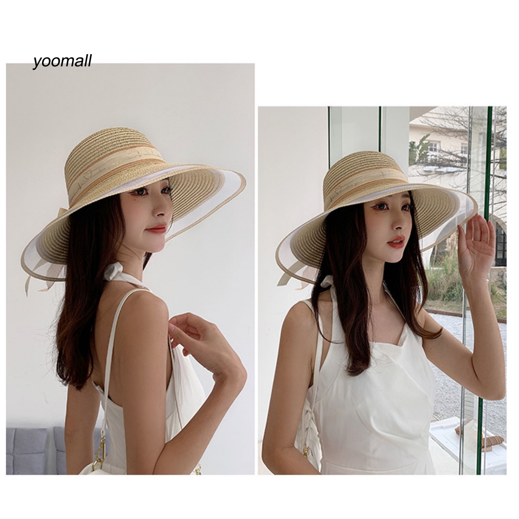 Mũ Cói Rộng Vành Chống Tia UV Thời Trang Mùa Hè Dành Cho Nữ