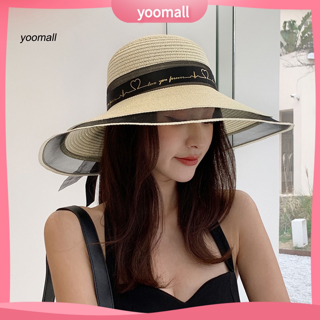 Mũ Cói Rộng Vành Chống Tia UV Thời Trang Mùa Hè Dành Cho Nữ