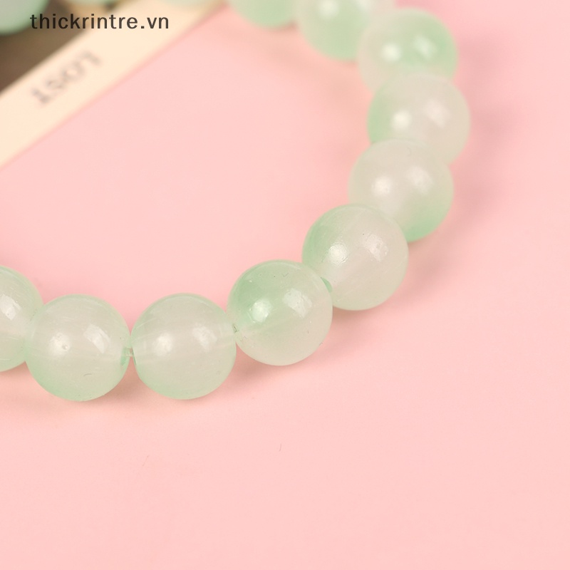 Vòng Tay Chuỗi Hạt Bồ Đề Màu Trắng Ngọc Bích Thời Trang Cho Nữ