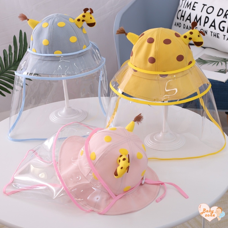 Nón Tai Bèo Chống Sương Mù Xuân Hè Mẫu Mới Hình Hươu Cao Cổ Có Thể Tháo Rời Cho Bé Gái