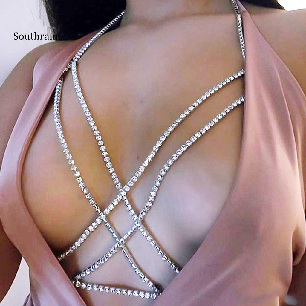 Vòng cổ Bodychain Đính Đá Phong Cách Bohemian Quyến Rũ Cho Nữ