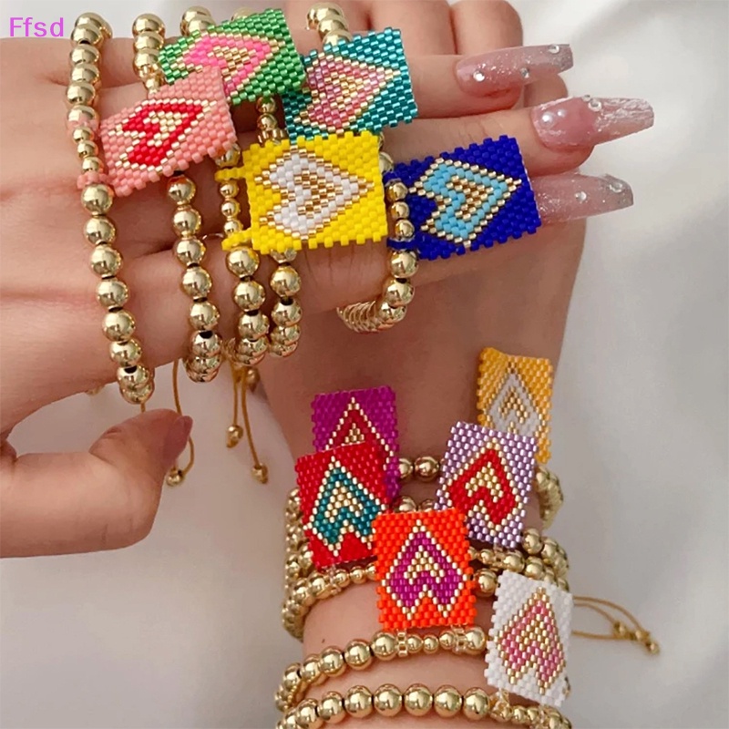 {Ffsd} Vòng Đeo Tay Chuỗi Hạt Hình Trái Tim Thánh Giá Có Thể Điều Chỉnh Dành Cho Thanh Thiếu Niên * Hàng Bán Chạy